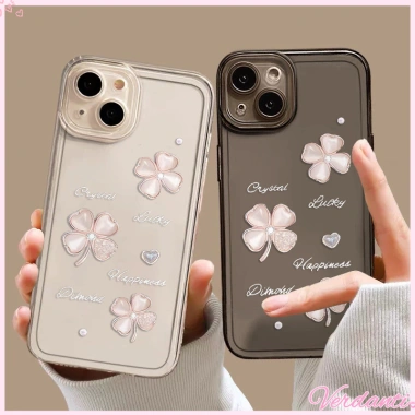 Ốp Lưng iPhone Cỏ Bốn Lá May Mắn Trong Suốt Mềm Mại Giá 9.900đ Cho iPhone 11‑16, Pro Max, X, XR, XS Max, 7‑8 Plus