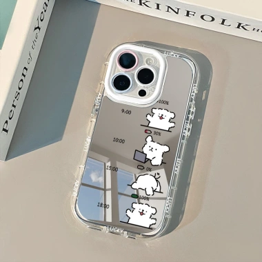 Ốp Lưng iPhone đa model kèm gương trang điểm Ins Busy Day Kitten giảm giá 20%