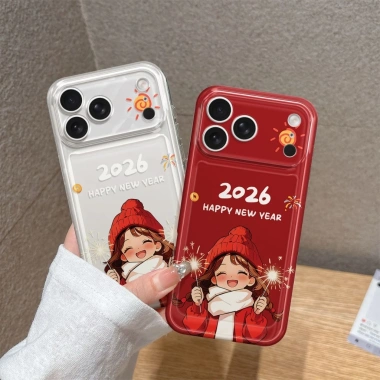 Ốp Lưng iPhone Girl Tết 2.026 viền thẳng bảo vệ camera iPhone 7‑17 - Giá 31.500₫
