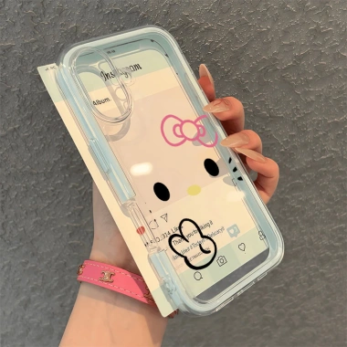 Ốp lưng iPhone Hello Kitty màu hồng silicone TPU mềm cho iPhone 17/16/15/14/13/12/11 Pro Max - Giá chỉ 29.900₫