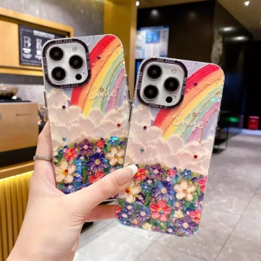 Ốp Lưng iPhone Hoa Sơn Dầu Dễ Thương cho XS Max, 11‑17 Pro Max, Plus, Air - Giá chỉ 71.000 VND 4