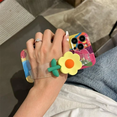 Ốp Lưng iPhone In Hình Hoa Dây Trong + Dây Đeo Chéo Dễ Thương Cho 11‑17 Pro Max Plus Air - Giá chỉ 79.999₫