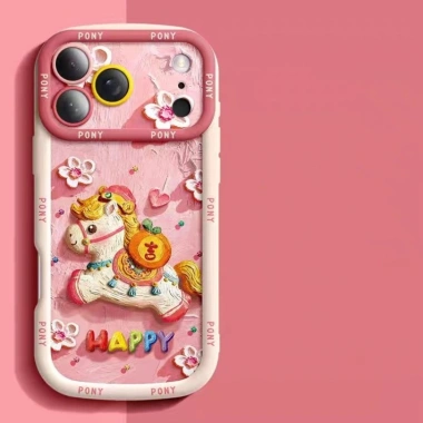 Ốp Lưng iPhone Ngựa Hoạt Hình Màu Hồng Ngọt Ngào Shell Tương Thích 17-11, Pro Max, X, XS, XR, 7/8 Plus Giá 8.900 VND 8