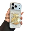 Ốp lưng iPhone phong thủy 2.025 Ngựa vàng + túi tiền vàng 3D – Dây đeo – iPhone 11‑17 5