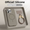 Ốp lưng iPhone silicon mềm mờ, chống vân tay, dây đeo từ tính, chống sốc Lanyar cho iPhone 16/15/14/13 Pro Max màu hồng 3