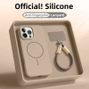 Ốp lưng iPhone silicon mềm mờ, chống vân tay, dây đeo từ tính, chống sốc Lanyar cho iPhone 16/15/14/13 Pro Max màu hồng 5