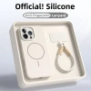 Ốp lưng iPhone silicon mềm mờ, chống vân tay, dây đeo từ tính, chống sốc Lanyar cho iPhone 16/15/14/13 Pro Max màu hồng 10