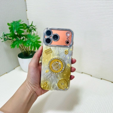 Ốp lưng iPhone Tết 2.026 đồng tiền dola xoay, nền ánh kim, dây đeo, bảo vệ camera - 80.400₫