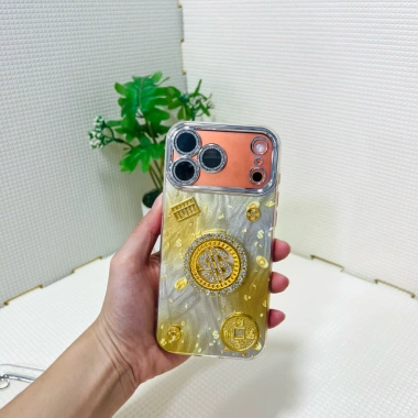 Ốp lưng iPhone Tết 2.026 đồng tiền dola xoay, nền ánh kim, dây đeo, bảo vệ camera - 80.400₫