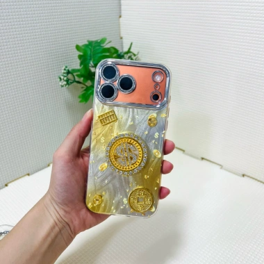 Ốp lưng iPhone Tết 2.026 đồng tiền dola xoay, nền ánh kim, dây đeo, bảo vệ camera - 80.400₫