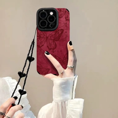 Ốp Lưng iPhone Trung Hoa Bướm Dây Xích Da, Silicon Lộn, Chống Sốc, Tương Thích 16 Pro Max, 15, 14, 13, 12, 11, X, XS, XR, XSMAX, 7P, 8P Ốp Lưng iPhone Trung Hoa Bướm Dây Xích Da, Silicon Lộn, Chống Sốc, Tương Thích 16 Pro Max, 15, 14, 13, 12, 11, X, XS, XR, XSMAX, 7P, 8P
