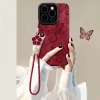 Ốp Lưng iPhone Trung Hoa Bướm Dây Xích Da, Silicon Lộn, Chống Sốc, Tương Thích 16 Pro Max, 15, 14, 13, 12, 11, X, XS, XR, XSMAX, 7P, 8P 9