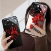 Ốp lưng kính iPhone 6-15 Pro/Plus/Pro Max hoa đỏ đen 2.025, bền, giá 41.500₫ 4