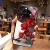 Ốp lưng kính iPhone 6-15 Pro/Plus/Pro Max hoa đỏ đen 2.025, bền, giá 41.500₫ 5