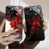 Ốp lưng kính iPhone 6-15 Pro/Plus/Pro Max hoa đỏ đen 2.025, bền, giá 41.500₫ 6