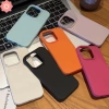 Ốp Lưng Macaron Sang Trọng Cảm Giác Da Màu Trơn Cho iPhone 12/13/14/15 Pro Max XR XS Air Plus Chống Sốc Mềm Dễ Dàng 8