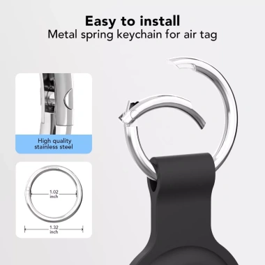 Ốp Lưng Silicon Apple AirTag Bảo Vệ Mềm, Chống Trầy Xước, Móc Khóa cho Thú Cưng & Hành Lý 3