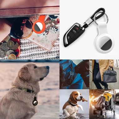 Ốp Lưng Silicon Apple AirTag Bảo Vệ Mềm, Chống Trầy Xước, Móc Khóa cho Thú Cưng & Hành Lý 9