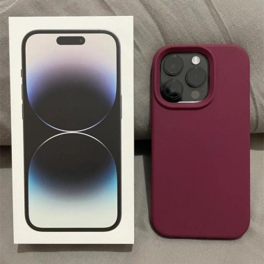 Ốp Lưng Silicon Mềm Màu Rượu Vang Đỏ Chống Trơn Trượt cho iPhone 7‑16 Pro Max, XR, XS, Mini