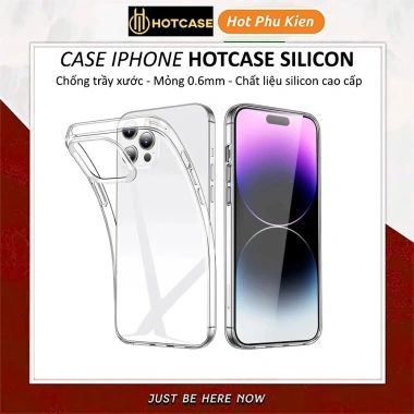 Ốp lưng silicon trong suốt HOTCASE mỏng 0.6mm cho iPhone 17‑16‑15‑14‑13‑12‑11, Pro Max/Plus/X/Xs Max - Giá 36.560₫
