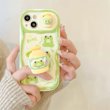 Ốp Lưng TPU iPhone 17/16/15/14/13/12 Pro Max - Họa Tiết ếch, Chống Sốc, Chống Trầy, Có Chân Đế - 54.966 VND