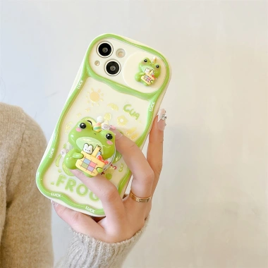 Ốp Lưng TPU iPhone 17/16/15/14/13/12 Pro Max - Họa Tiết ếch, Chống Sốc, Chống Trầy, Có Chân Đế - 54.966 VND