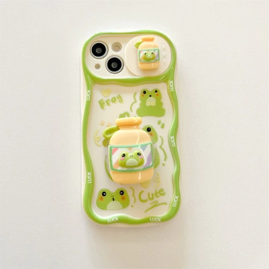 Ốp Lưng TPU iPhone 17/16/15/14/13/12 Pro Max - Họa Tiết ếch, Chống Sốc, Chống Trầy, Có Chân Đế - 54.966 VND