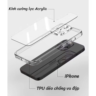 Ốp lưng trong suốt iPhone CAMSHIELD - Bảo vệ camera, chống sốc, chống Ố, tương thích iPhone 11-16 Pro Max, chỉ 99.000₫