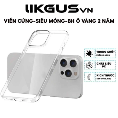 Ốp Lưng Trong Suốt Siêu Mỏng Không Ố Vàng LIKGUS VN iPhone 11-17 - Giá 100k