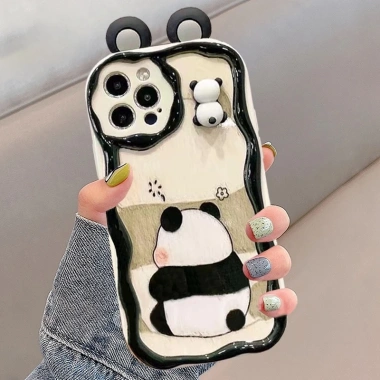 Ốp Mềm 3D Gấu Trúc Chống Sốc - Tương Thích iPhone 11-16, Giá ưu đãi 34.200₫