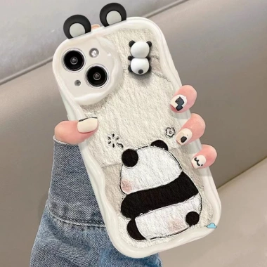 Ốp Mềm 3D Gấu Trúc Chống Sốc - Tương Thích iPhone 11-16, Giá ưu đãi 34.200₫