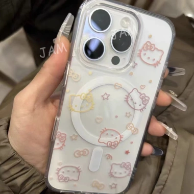 Ốp sạc không dây từ tính hồng cho iPhone 17-16-15-14-13-12-11 Pro Max, 7-8 Plus, XR, XS Max - Vỏ cứng chống sốc 2