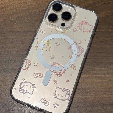 Ốp sạc không dây từ tính hồng cho iPhone 17-16-15-14-13-12-11 Pro Max, 7-8 Plus, XR, XS Max - Vỏ cứng chống sốc 7