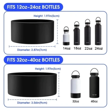 Ốp Silicone BPA Free 8-10cm Bảo Vệ Tay Cho Chai Nước, Tumbler Chống Trơn Trượt