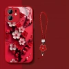 Ốp Thủy Tinh Hoa Đỏ Dây Đeo Tay Chống Rơi cho iPhone 16‑13 Pro Max – Đẹp, Tinh Tế, Phong Cách Mới – 98.199₫