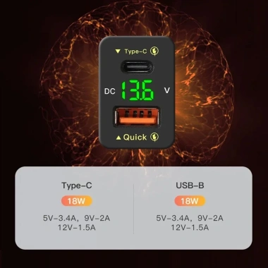 OPMY Fast QC3.0 36W Cổng USB Bộ sạc xe chuyển đổi ổ cắm điện sạc nhanh 8