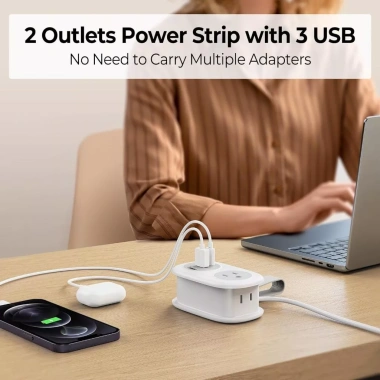 ORICO Dây nguồn mở rộng di động 45° AP3 - Ổ cắm du lịch đa bảo vệ, chống cháy, an toàn cho PC và gia đình 5