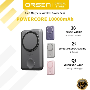 Orsen EW31 2 trong 1 - Pin 10.000mAh, Sạc không dây 20W PD, Sạc nhanh Type‑C, 649k