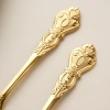 OUKEAI Thìa Nĩa Cung Điện Dập Nổi Thép Không Gỉ – Thìa Nhỏ Bánh Trái Cây, Nĩa Retro, Thìa Cà Phê, Giá 14.700₫ 3