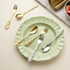 OUKEAI Thìa Nĩa Cung Điện Dập Nổi Thép Không Gỉ – Thìa Nhỏ Bánh Trái Cây, Nĩa Retro, Thìa Cà Phê, Giá 14.700₫ 4
