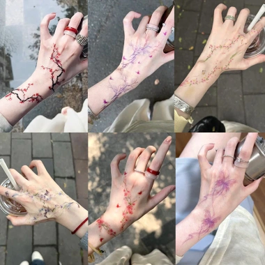 Peach Butterfly Tattoo Stick Trung Quốc mới - Bướm đào lâu dài, giặt được, 28.579₫