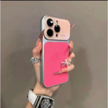 Pha Lê Cửa Sổ Lớn – Ốp iPhone 17-13 Pro Max, Ống Kính, Vỏ Bảo Vệ, Họa Tiết Litchi