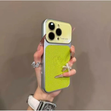 Pha Lê Cửa Sổ Lớn – Ốp iPhone 17-13 Pro Max, Ống Kính, Vỏ Bảo Vệ, Họa Tiết Litchi