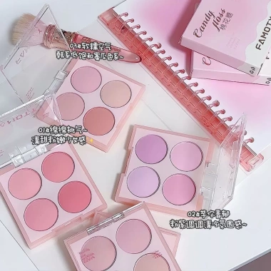 Phấn má FAMOTY 4 ô tông hồng lạnh - Bảng má hồng tự nhiên nội địa F93 Sammi beauty, chỉ 31.300₫ 4