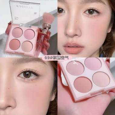 Phấn má FAMOTY 4 ô tông hồng lạnh - Bảng má hồng tự nhiên nội địa F93 Sammi beauty, chỉ 31.300₫ 6
