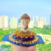 Phật Thích Ca Tọa Đài Sen Đá - Taplo Ô Tô, Tặng Lọ Tinh Dầu, Giá 223.500₫ - Mincar 2