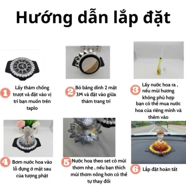 Phật Thích Ca Tọa Đài Sen Đá - Taplo Ô Tô, Tặng Lọ Tinh Dầu, Giá 223.500₫ - Mincar