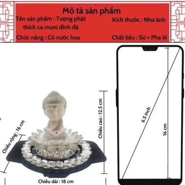 Phật Thích Ca Tọa Đài Sen Đá - Taplo Ô Tô, Tặng Lọ Tinh Dầu, Giá 223.500₫ - Mincar