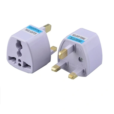 Phích cắm 3 chấu dẹp 10A - Chuyển đổi chuẩn Anh UK sang 3 chân tròn, an toàn, 128k 8