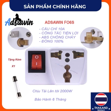 Phích Cắm 3 chấu sang 2 chấu 10A 2.000W Chống cháy tặng cầu chì công tắc tiện lợi Phích Cắm 3 chấu sang 2 chấu 10A 2.000W Chống cháy tặng cầu chì công tắc tiện lợi